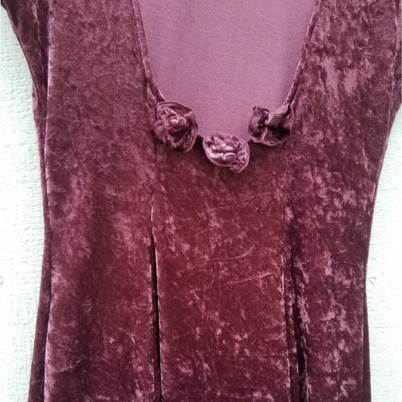 Vintage Velvet Purple Maxi Dress 90s All That Jazz Velour - Picture 3 of 8